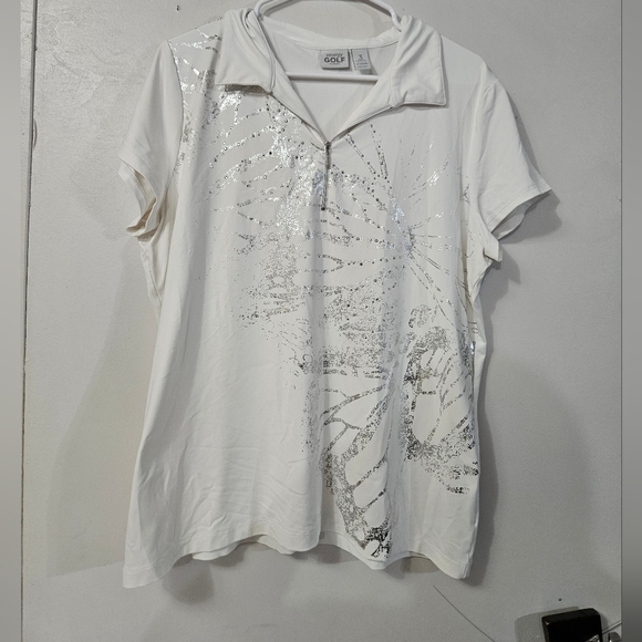 Zenergy Golf By Chicos Quarter Zip Golf Tee! - Picture 1 of 4